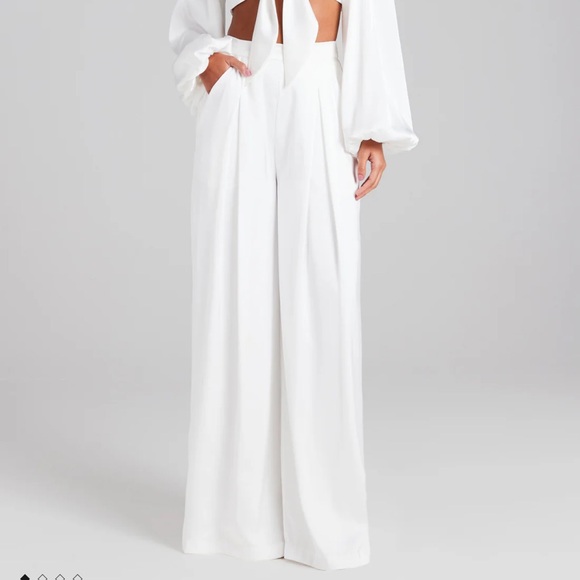 NADINE MERABI Pants - Nadine Merabi Daniella White Trouser Pants XS NWT